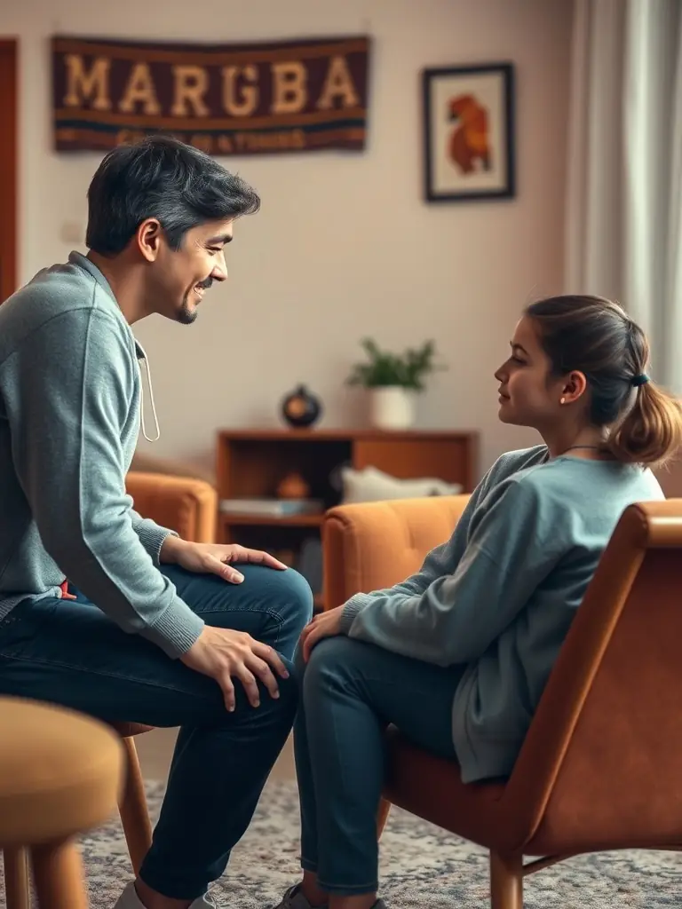 A counselor offering a comforting hand to a client, illustrating the compassionate support provided at Lusé Biblical Counseling.